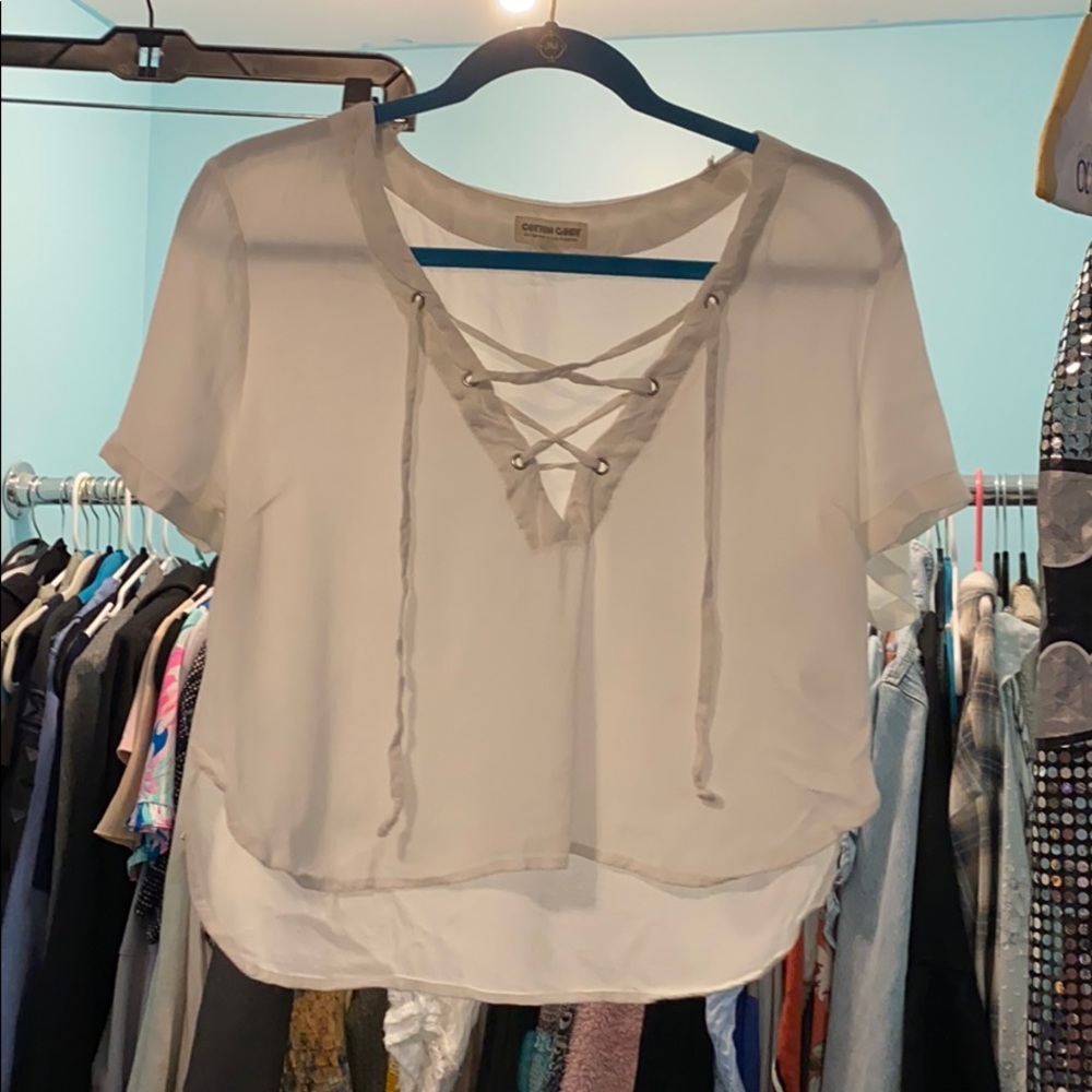 Lace up crop top